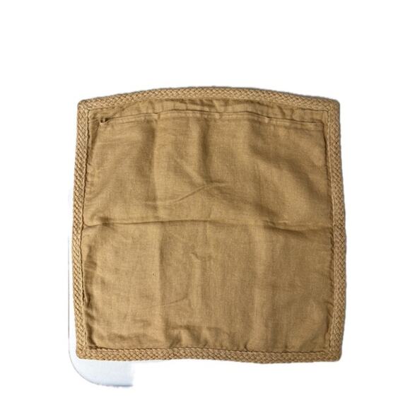 POTTERY BARN 2 Jute Braid Linen Neutral 20" Pillow Cover Coastal Minimalist Boho - Picture 7 of 15